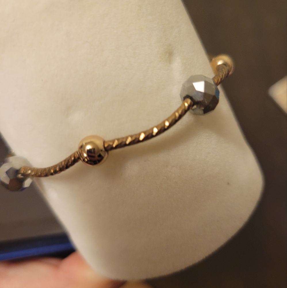 Gold/Steel Blue Bracelet